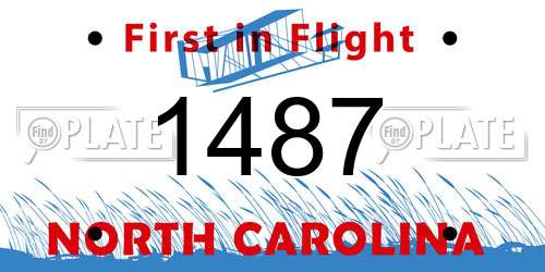1487 North Carolina License Plate