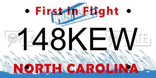 148KEW North Carolina License Plate