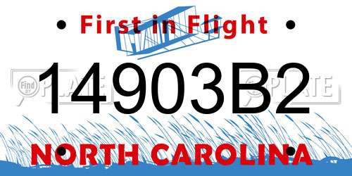 14903B2 North Carolina License Plate