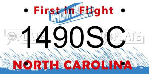 1490SC North Carolina License Plate