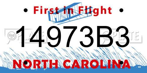 14973B3 North Carolina License Plate