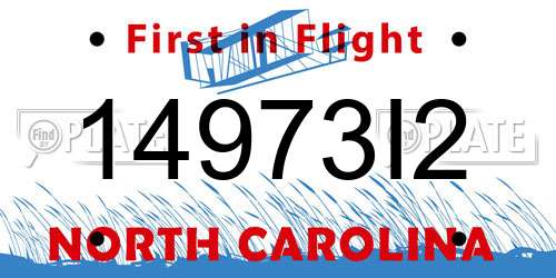 14973I2 North Carolina License Plate