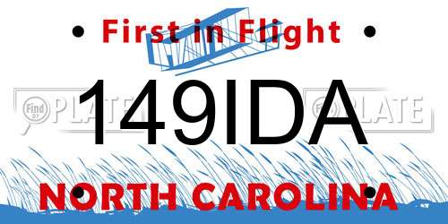 149IDA North Carolina License Plate