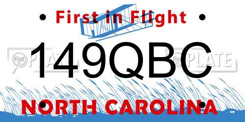 149QBC North Carolina License Plate