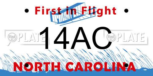 14AC North Carolina License Plate
