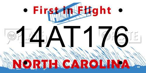 14AT176 North Carolina License Plate