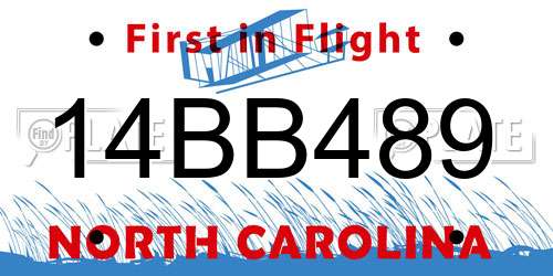 14BB489 North Carolina License Plate