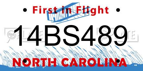 14BS489 North Carolina License Plate