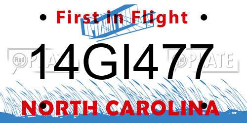 14GI477 North Carolina License Plate