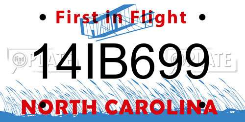 14IB699 North Carolina License Plate