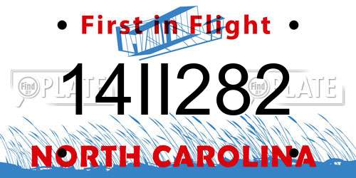 14II282 North Carolina License Plate