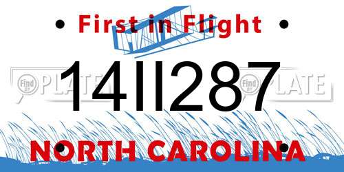 14II287 North Carolina License Plate