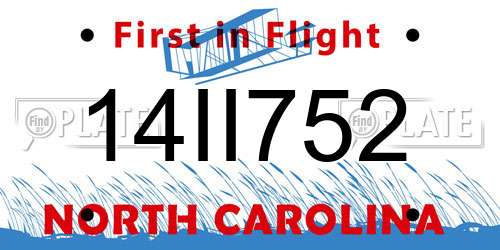 14II752 North Carolina License Plate