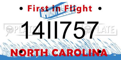 14II757 North Carolina License Plate