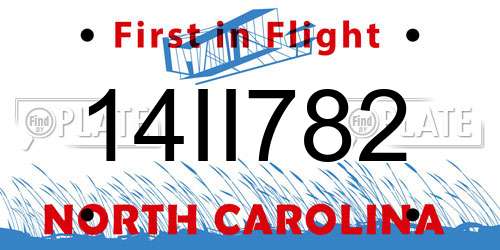 14II782 North Carolina License Plate