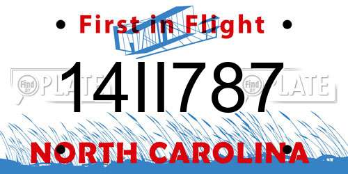 14II787 North Carolina License Plate