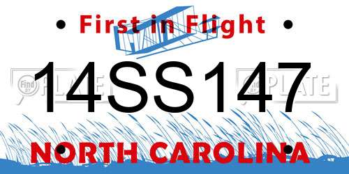 14SS147 North Carolina License Plate