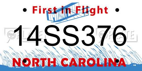 14SS376 North Carolina License Plate