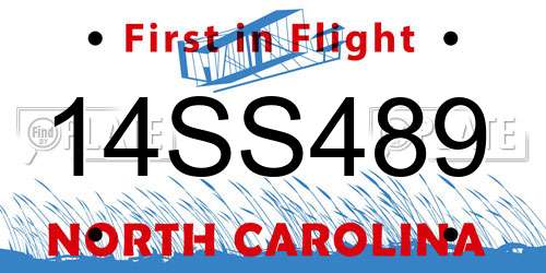 14SS489 North Carolina License Plate