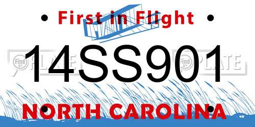 14SS901 North Carolina License Plate