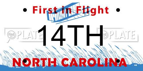 14TH North Carolina License Plate