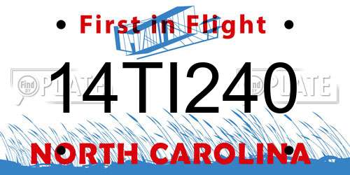 14TI240 North Carolina License Plate