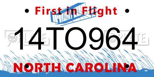 14TO964 North Carolina License Plate