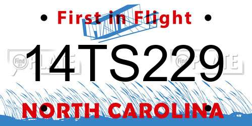14TS229 North Carolina License Plate