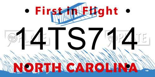 14TS714 North Carolina License Plate