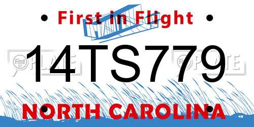 14TS779 North Carolina License Plate