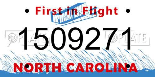 1509271 North Carolina License Plate