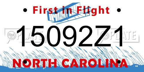15092Z1 North Carolina License Plate