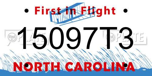 15097T3 North Carolina License Plate