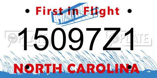 15097Z1 North Carolina License Plate