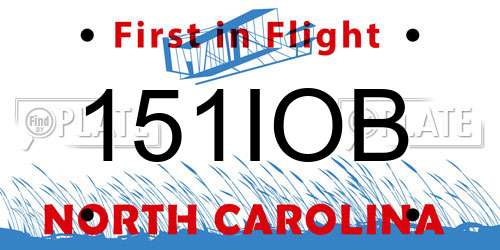 151IOB North Carolina License Plate