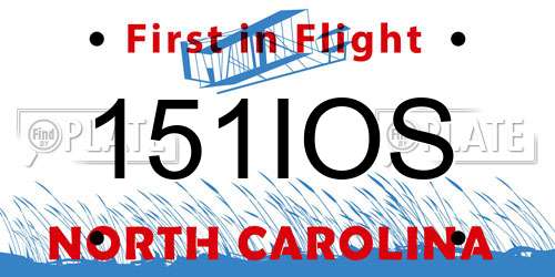 151IOS North Carolina License Plate