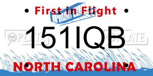 151IQB North Carolina License Plate