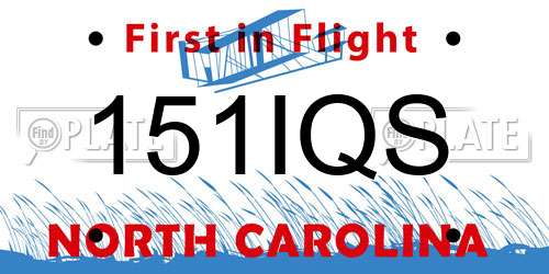 151IQS North Carolina License Plate