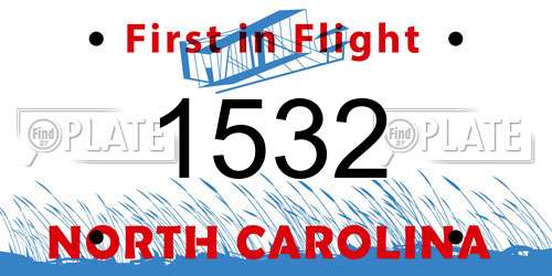 1532 North Carolina License Plate