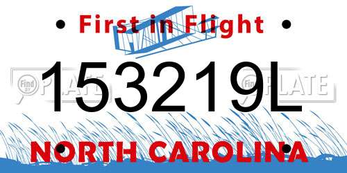 153219L North Carolina License Plate