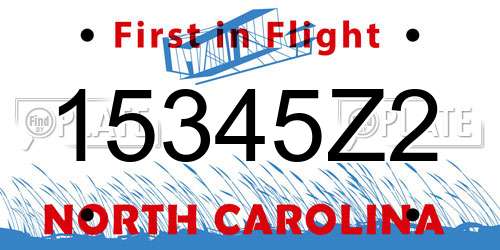 15345Z2 North Carolina License Plate