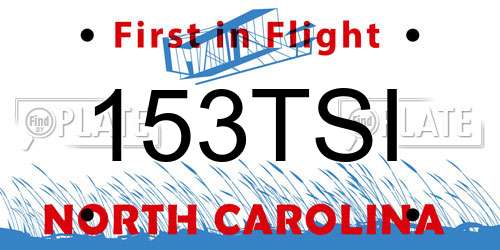 153TSI North Carolina License Plate
