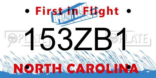 153ZB1 North Carolina License Plate