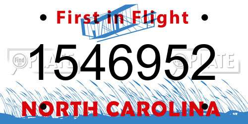 1546952 North Carolina License Plate
