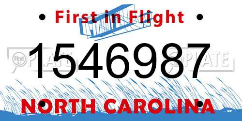1546987 North Carolina License Plate