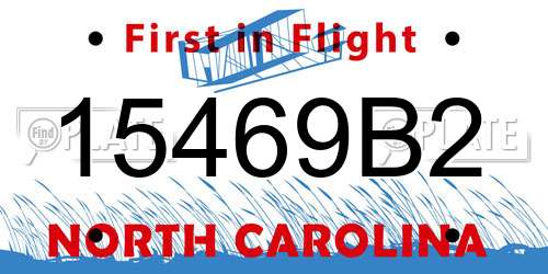 15469B2 North Carolina License Plate