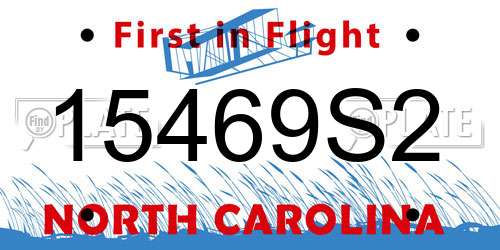 15469S2 North Carolina License Plate