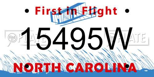 15495W North Carolina License Plate
