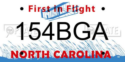 154BGA North Carolina License Plate