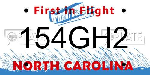 154GH2 North Carolina License Plate